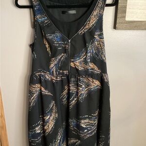 361 Kenzie Black and Blue Patterned Dress